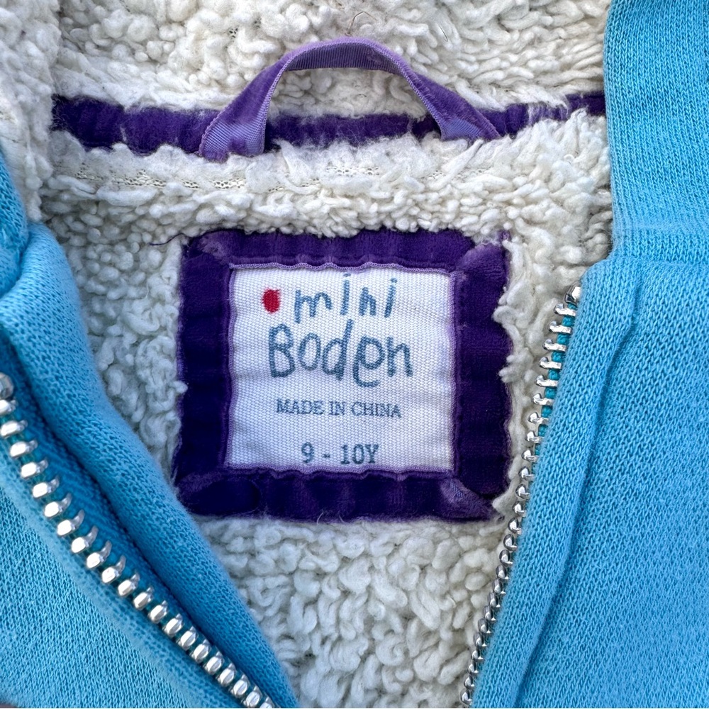 Girl’s/Kid’s Mini Boden Full Zip Hooded Fleece Sweatshirt Size 9-10Y - Picture 3 of 9